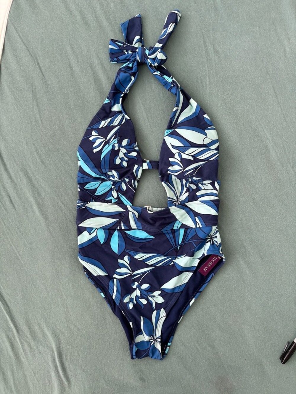 Adore Me Monokini Floral Cutout One Piece Swimsuit NWT Womens XS